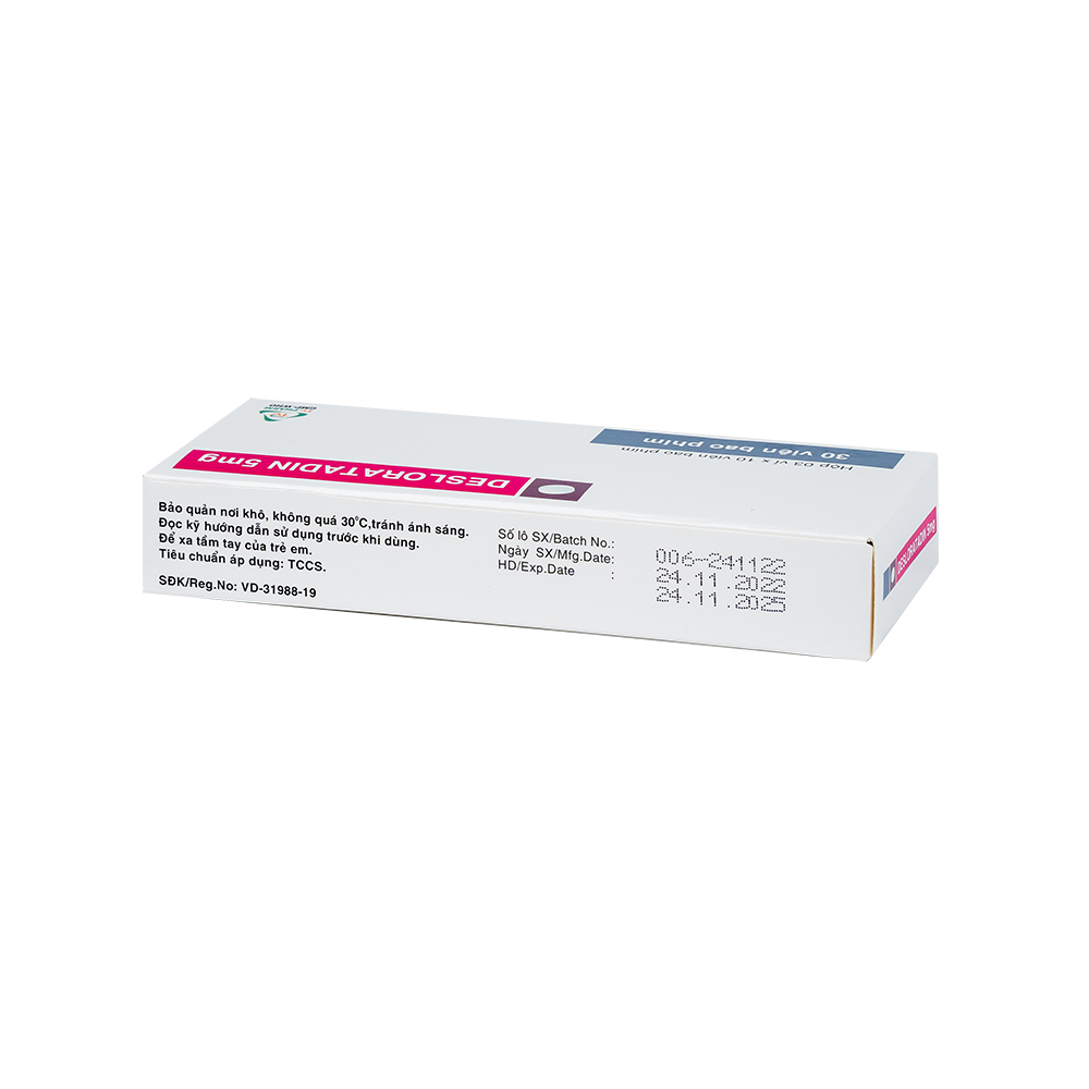 Desloratadin 5mg Alu Hộp 3 vỉ x 10 viên TV.Pharm