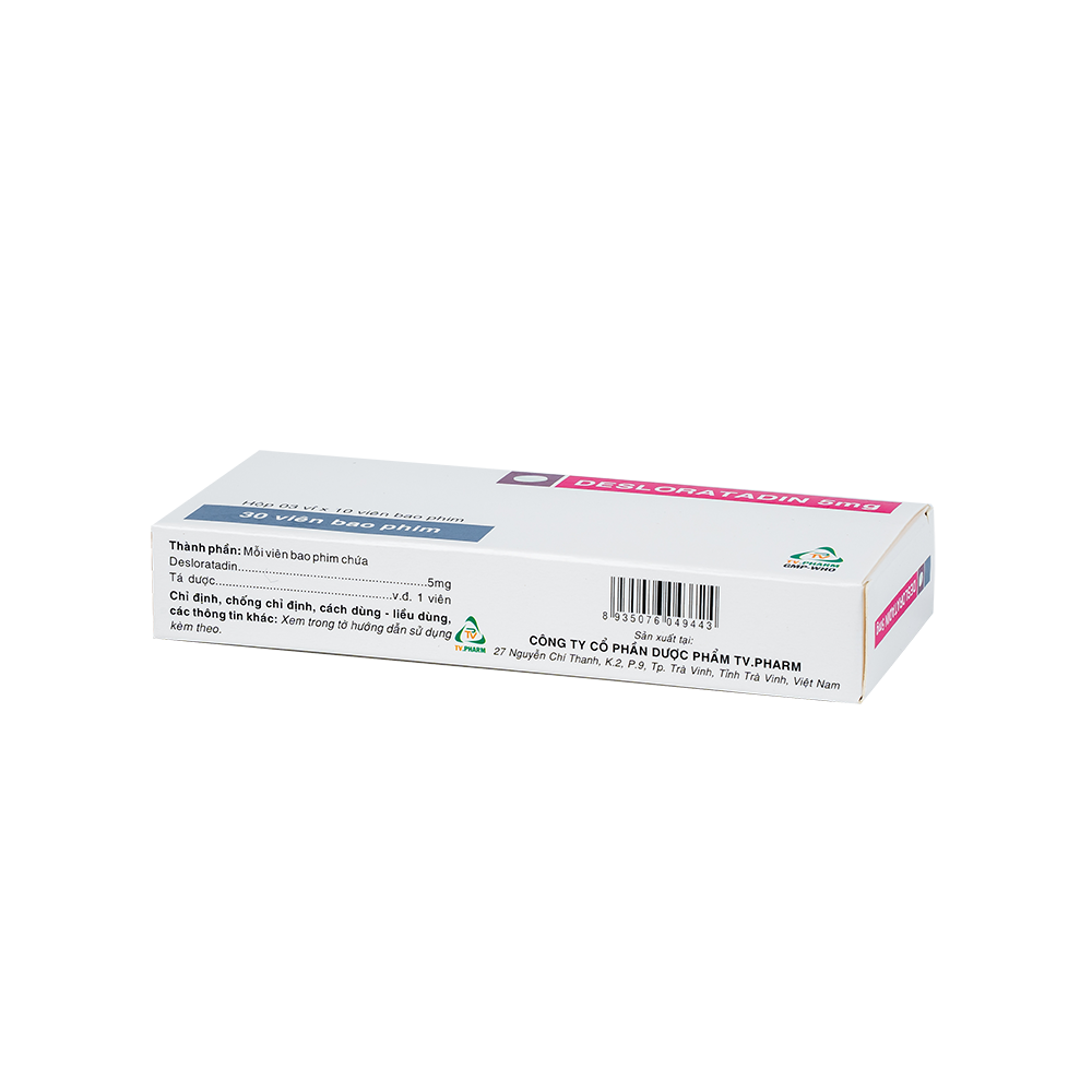 Desloratadin 5mg Alu Hộp 3 vỉ x 10 viên TV.Pharm
