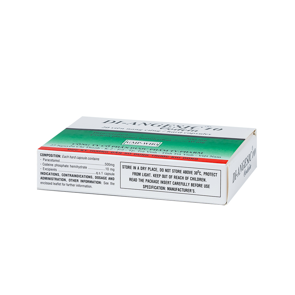 Diangesic codein 10mg Hộp 2 vỉ x 10 viên TV.Pharm