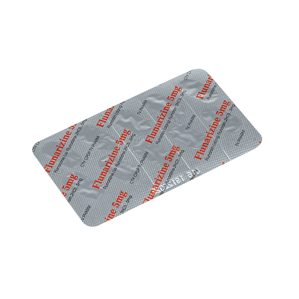 Flunarizine 5mg Hộp 3 vỉ x 10 viên TV.Pharm