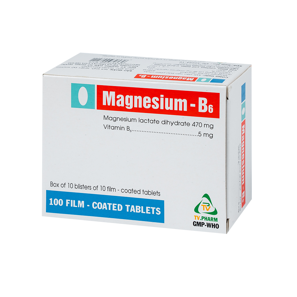 Magnesium - B6 Hộp 10 vỉ x 10 viên TV.Pharm
