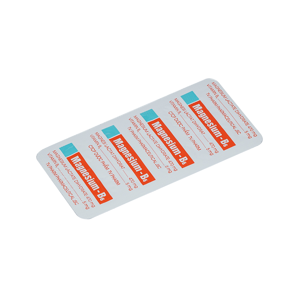 Magnesium - B6 Hộp 10 vỉ x 10 viên TV.Pharm