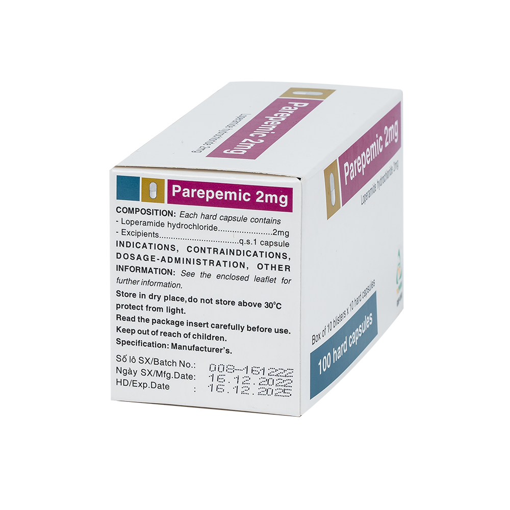 Parepemic Caps 2mg Hộp 10 vỉ x 10 viên TV.Pharm