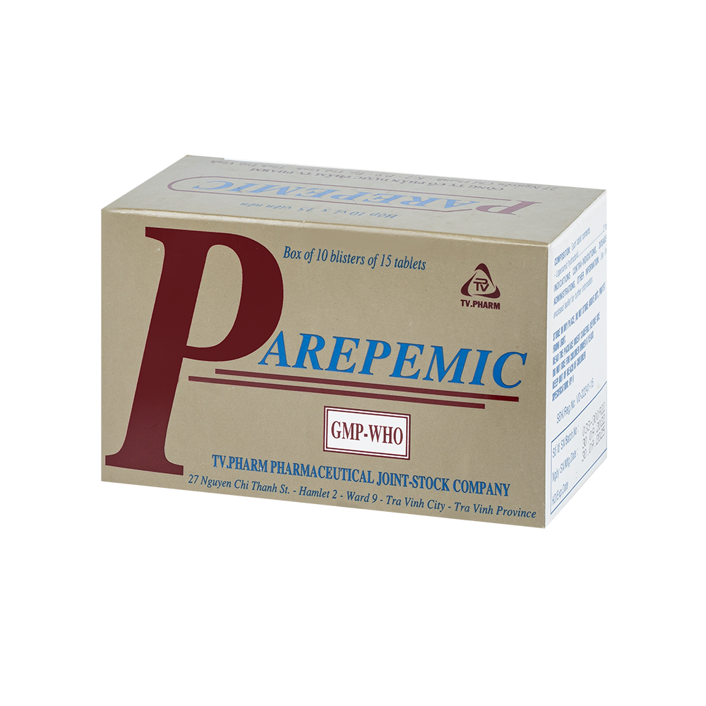 Parepemic nén 2mg Hộp 10 vỉ x 15 viên TV.Pharm