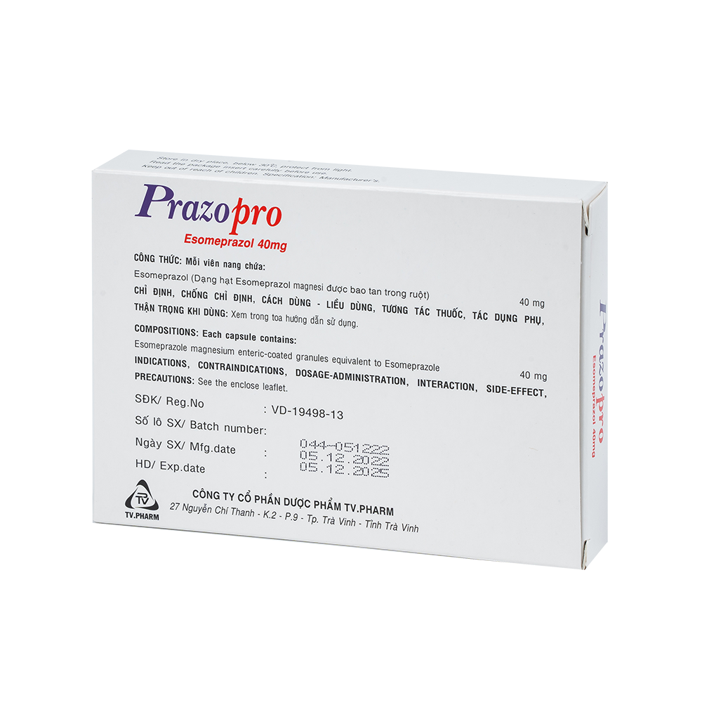 Prazopro 40mg H/14 Hộp 2 vỉ x 7 viên TV.Pharm