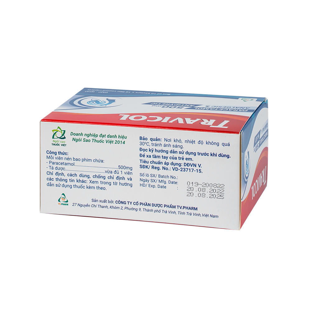 Travicol Hộp 10 vỉ x 10 viên TV.Pharm