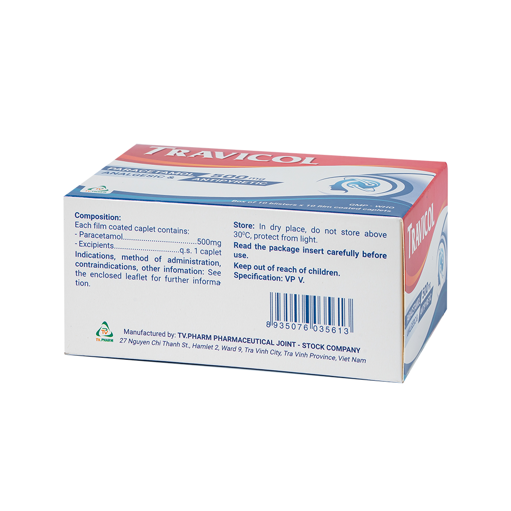 Travicol Hộp 10 vỉ x 10 viên TV.Pharm