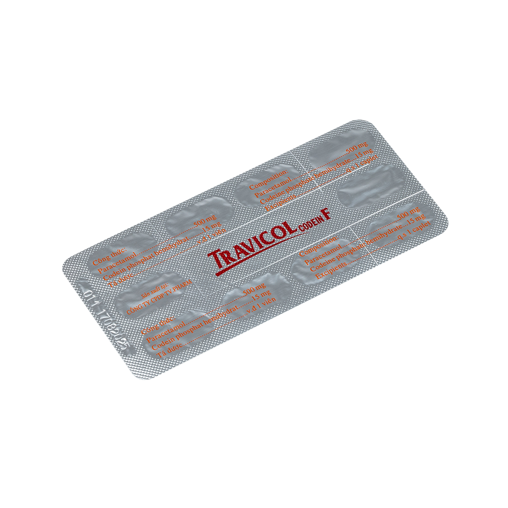 Travicol codein F Hộp 10 vỉ x 10 viên TV.Pharm