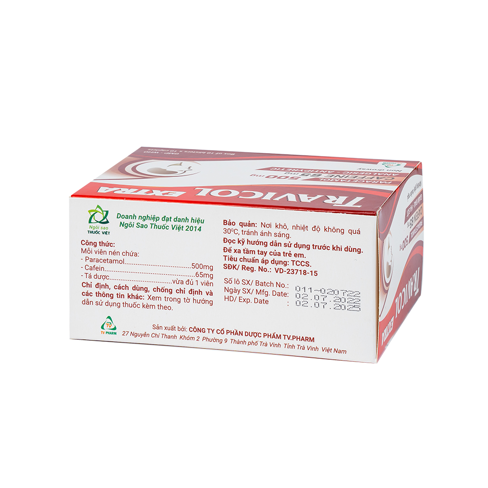 Travicol Extra Hộp 10 vỉ x 10 viên TV.Pharm