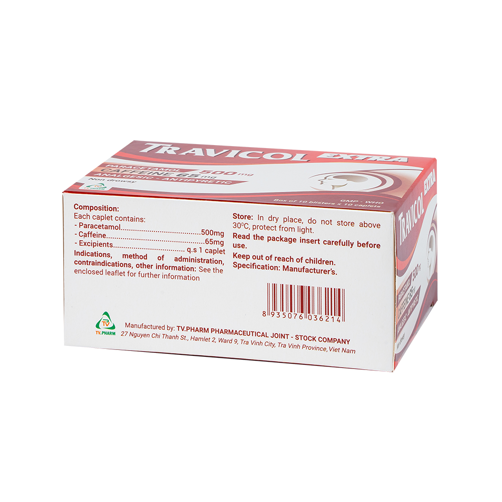 Travicol Extra Hộp 10 vỉ x 10 viên TV.Pharm