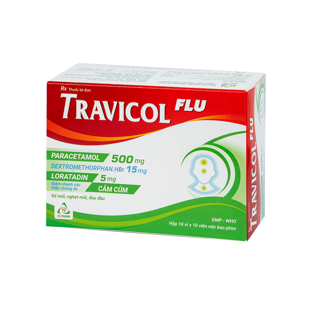 Travicol Flu Hộp 10 vỉ x 10 viên TV.Pharm