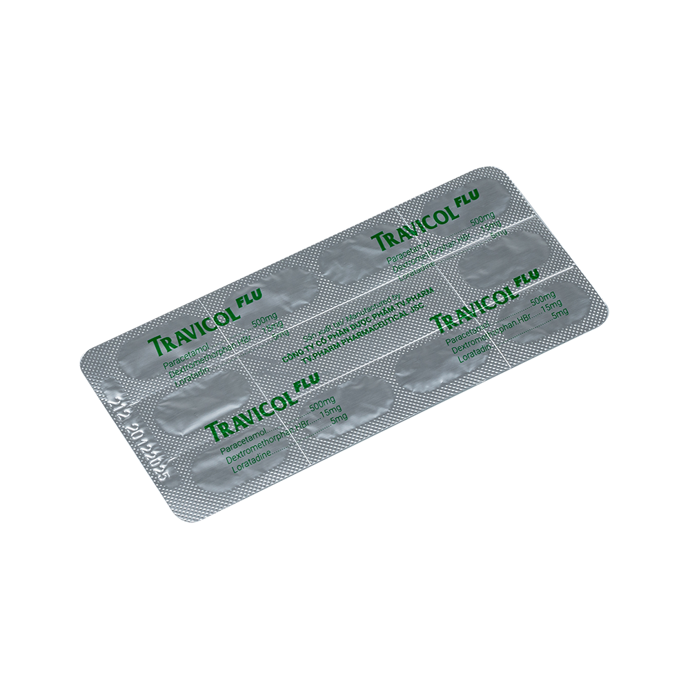 Travicol Flu Hộp 10 vỉ x 10 viên TV.Pharm