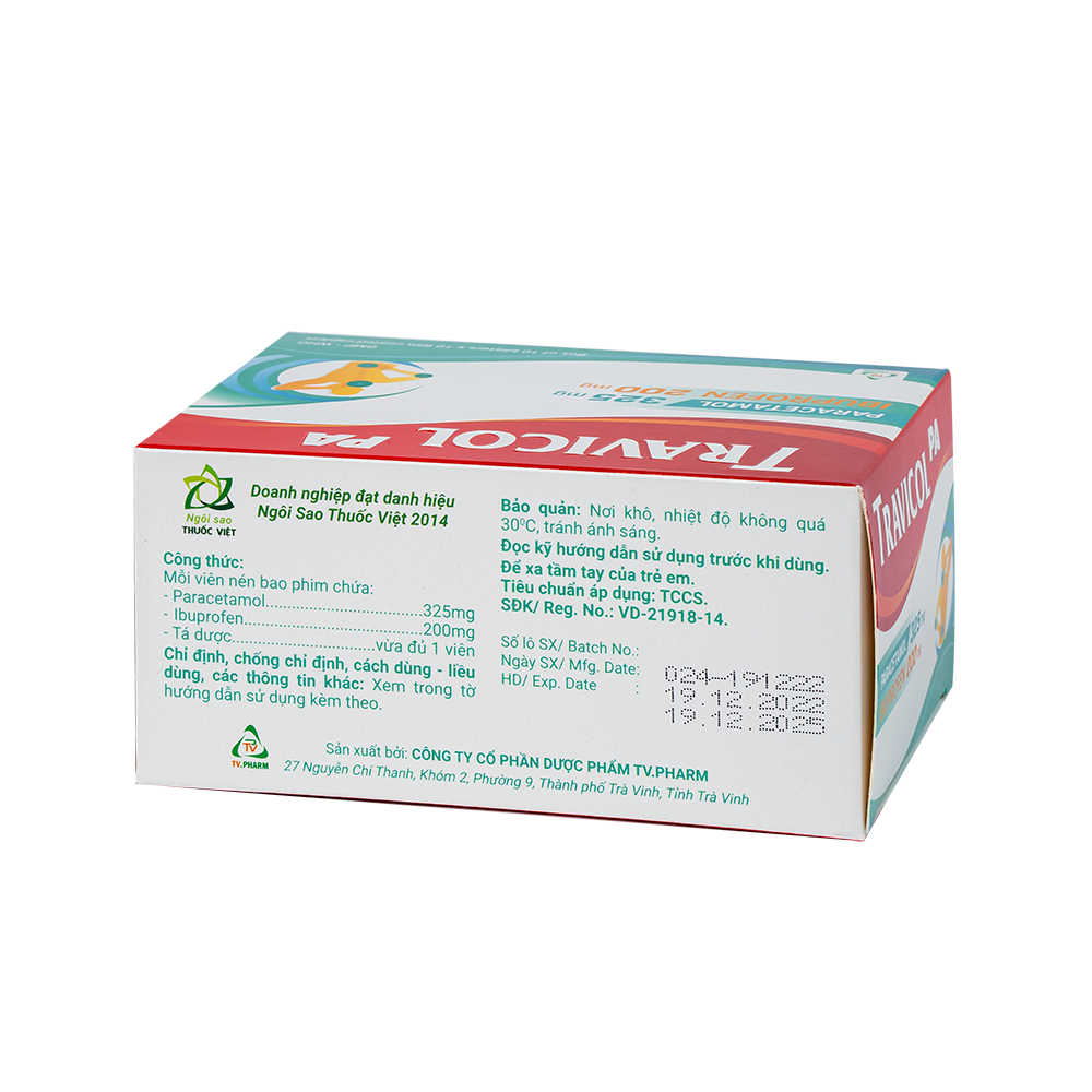Travicol PA Hộp 10 vỉ x 10 viên TV.Pharm