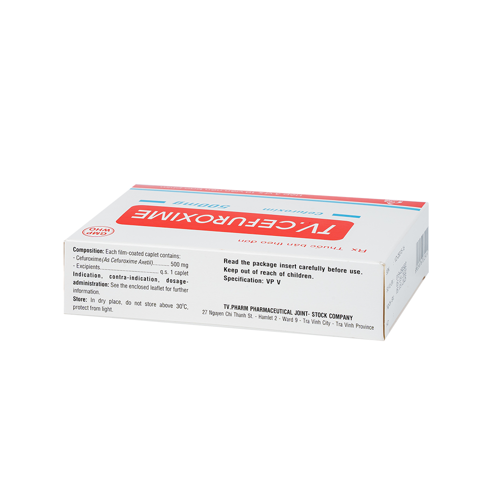 TV-Cefuroxime 500mg Hộp 3 vỉ x 10 viên TV.Pharm