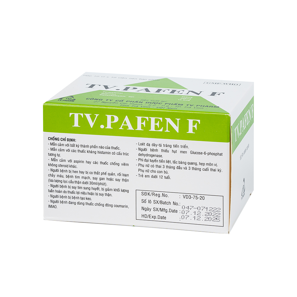 TV-PAFEN F Hộp 10 vỉ x 10 viên TV.Pharm