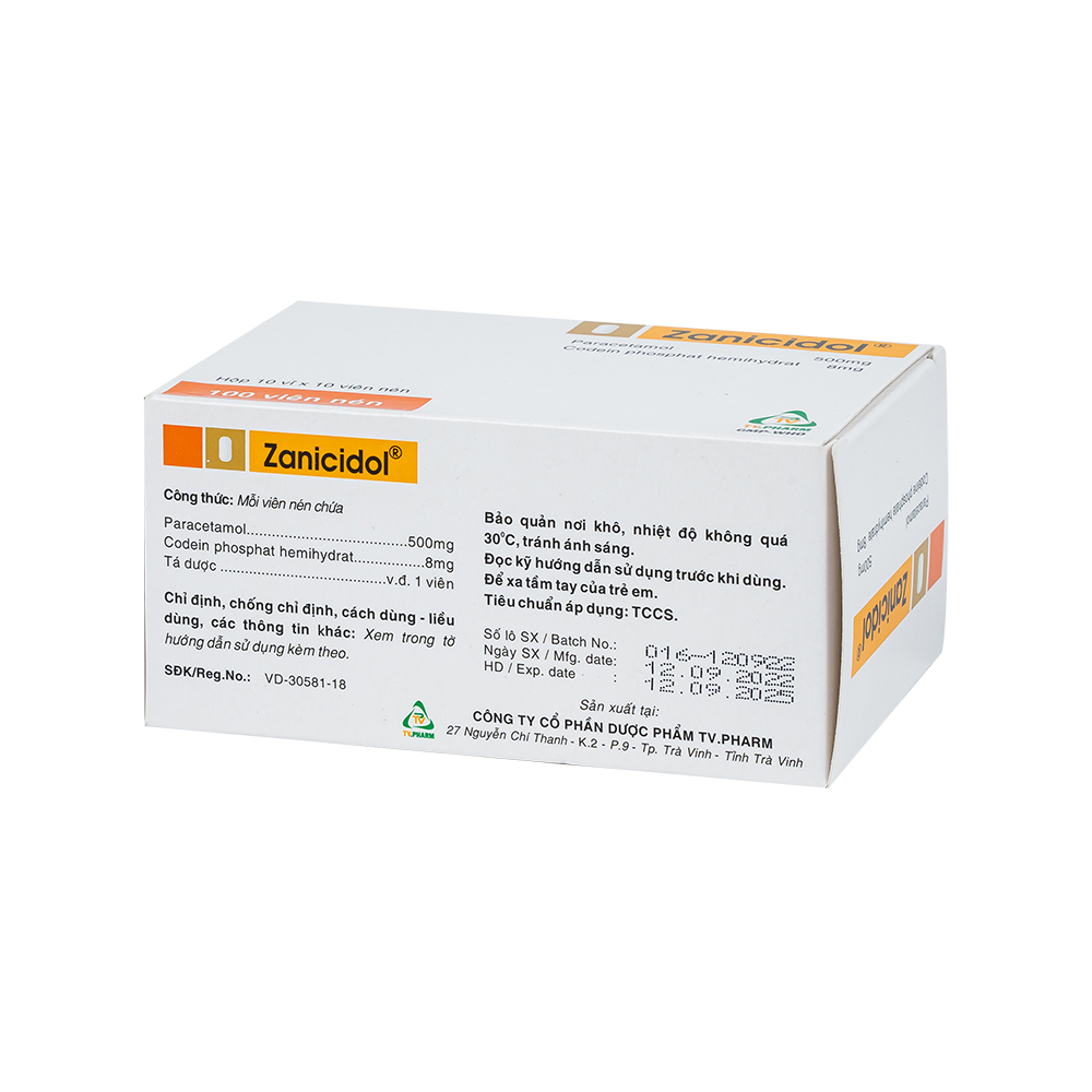 Zanicidol Hộp 10 vỉ x 10 viên TV.Pharm