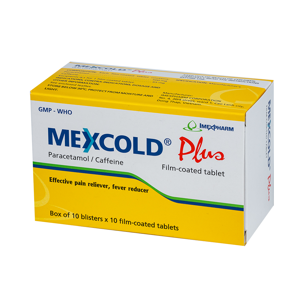 Mexcold Plus Hộp 10 vỉ x 10 viên Imexpharm