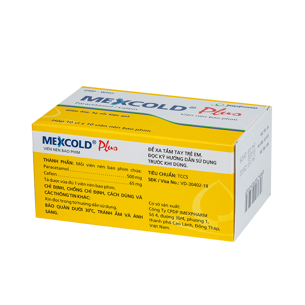 Mexcold Plus Hộp 10 vỉ x 10 viên Imexpharm