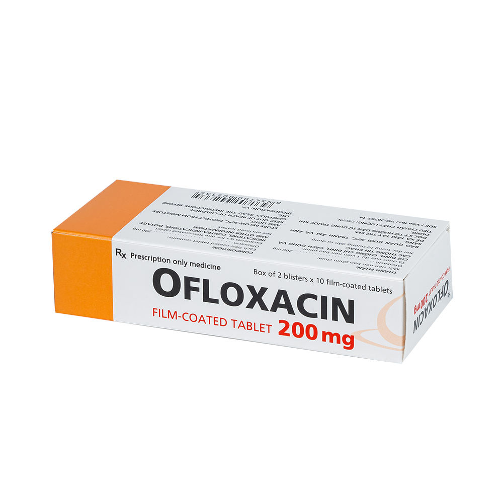 Ofloxacin 200 mg Hộp 2 vỉ x 10 viên Imexpharm