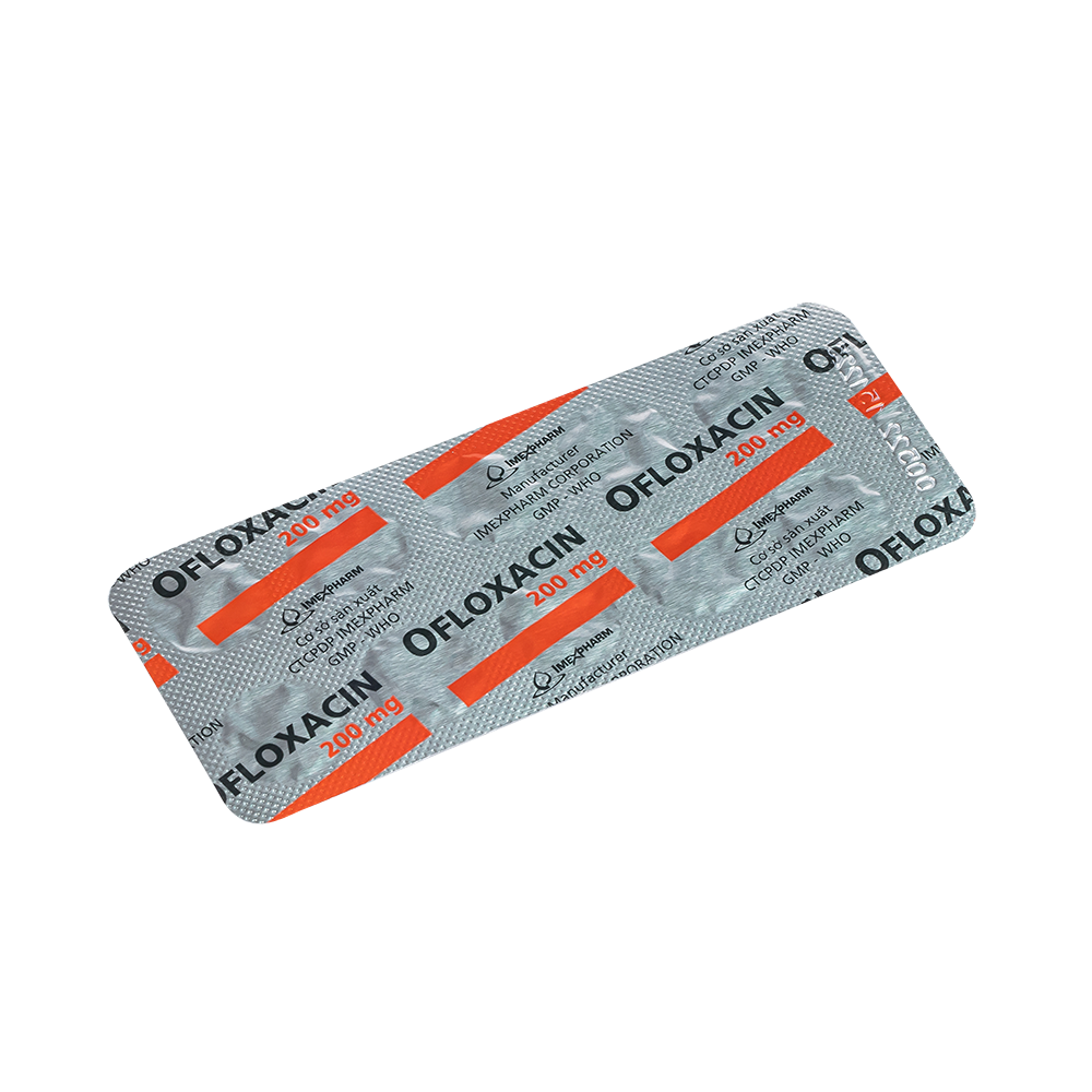 Ofloxacin 200 mg Hộp 2 vỉ x 10 viên Imexpharm