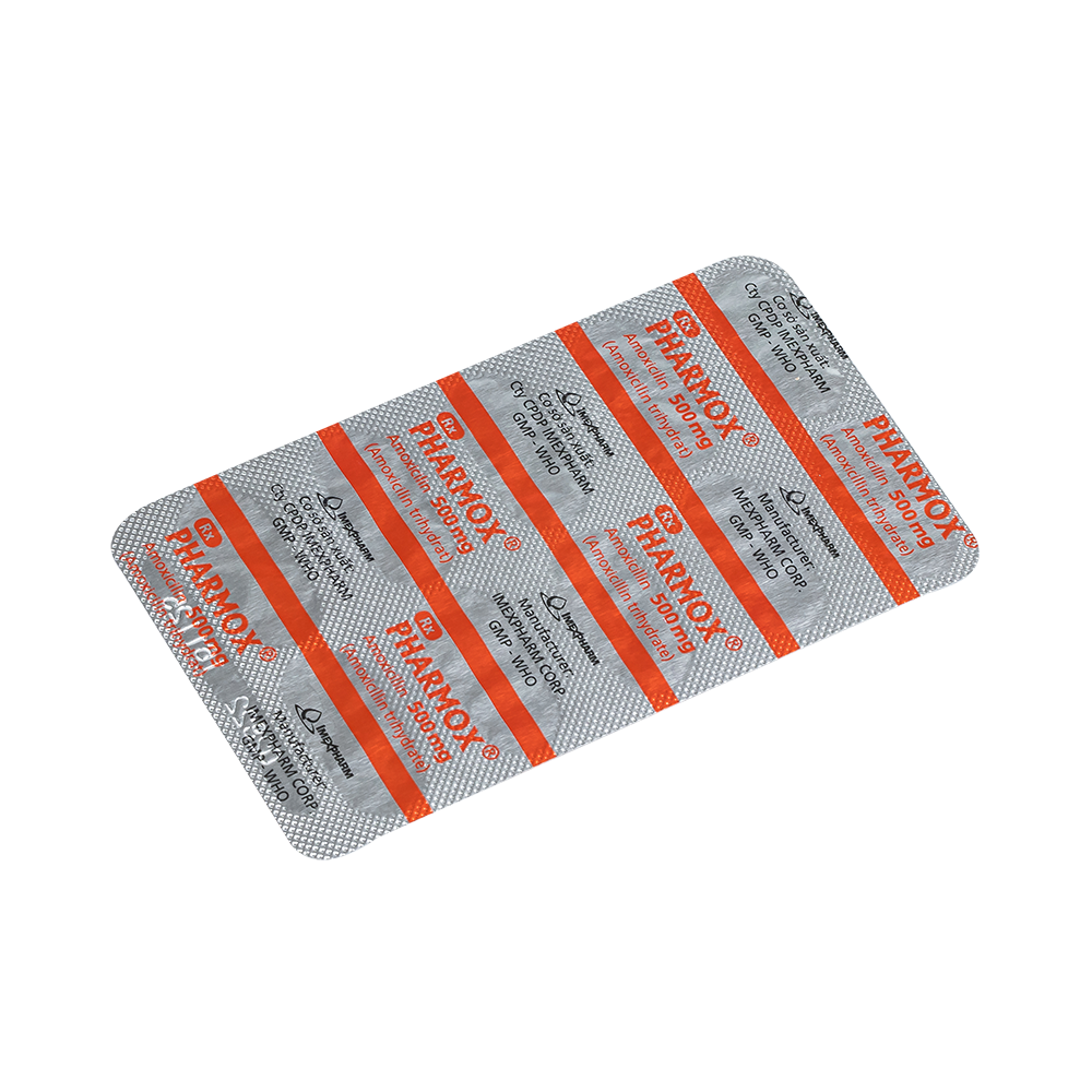 Pharmox 500 mg Hộp 10 vỉ x 10 viên Imexpharm