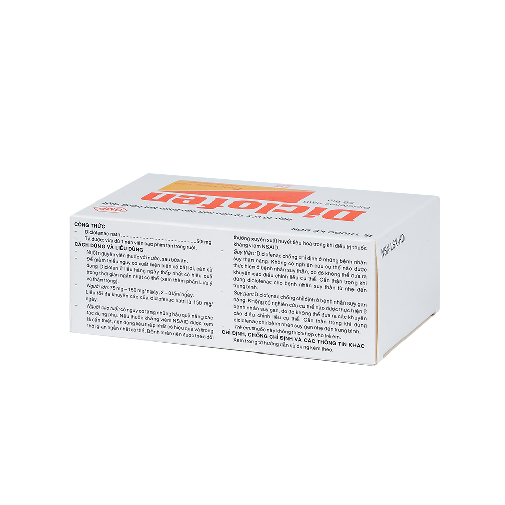 DICLOFEN * Hộp 10 vỉ x 10 viên