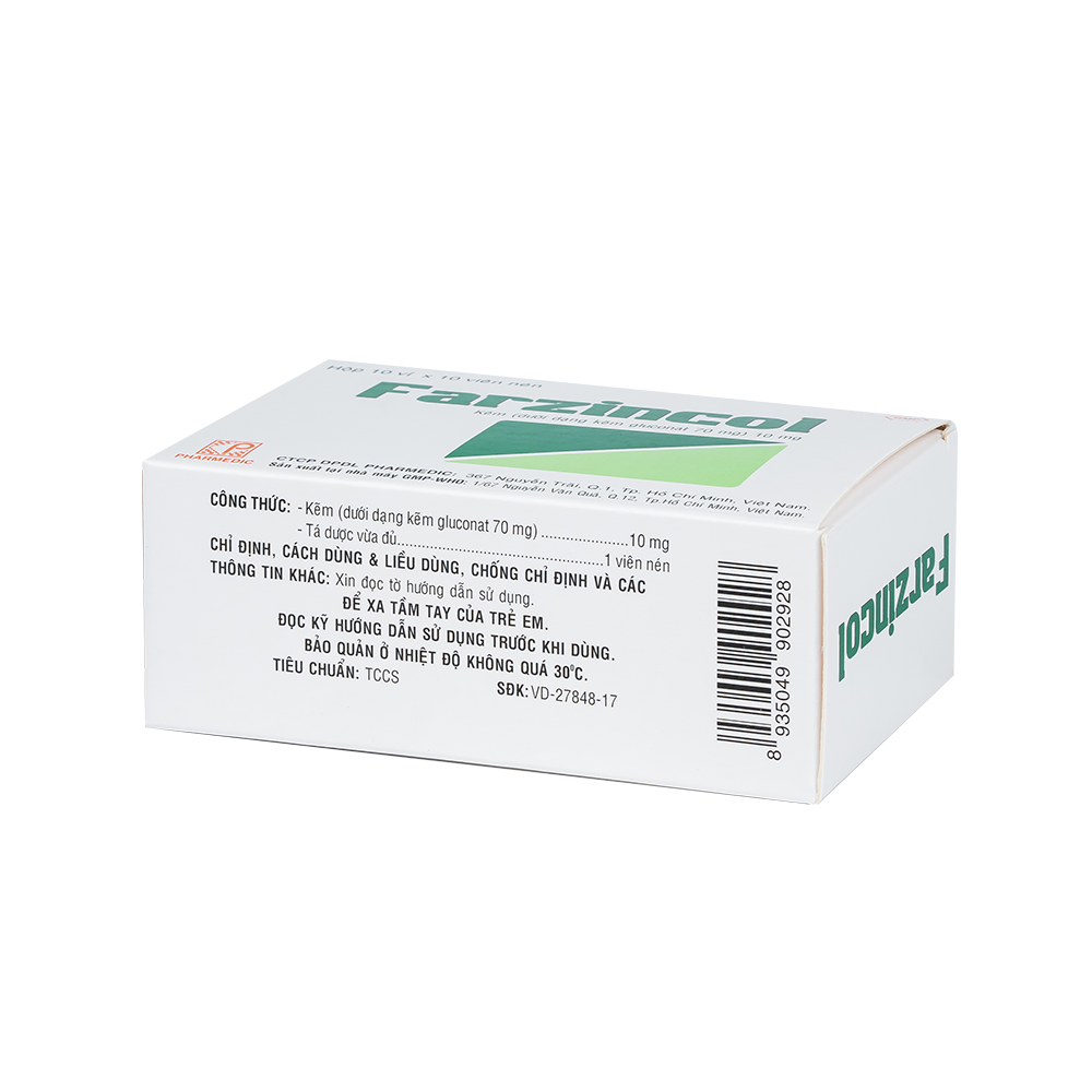 FARZINCOL * Hộp 10 vỉ x 10 viên