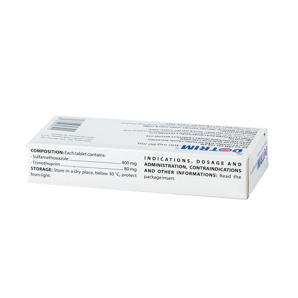 Dotrim 400 mg/80 mg Hộp 2 vỉ x 10 viên Domesco