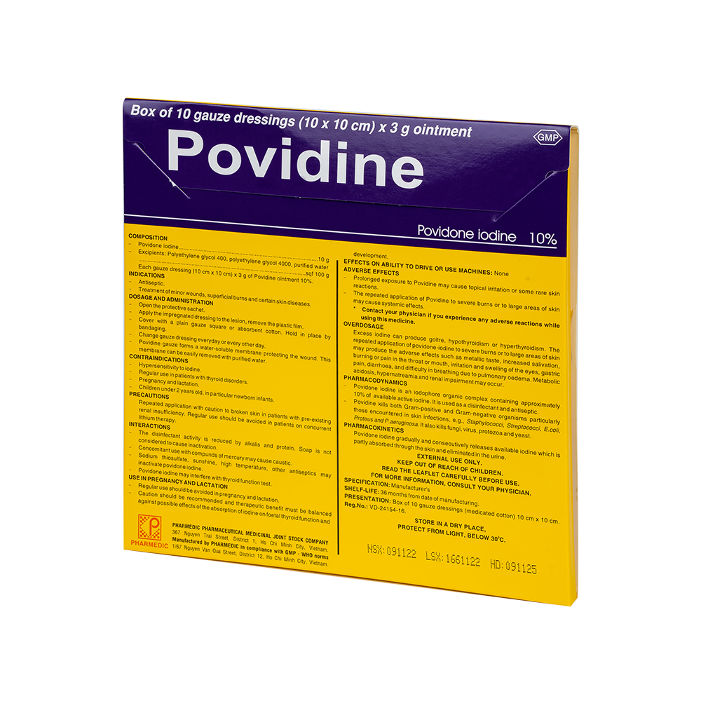 POVIDINE 10% Hộp 10 miếng