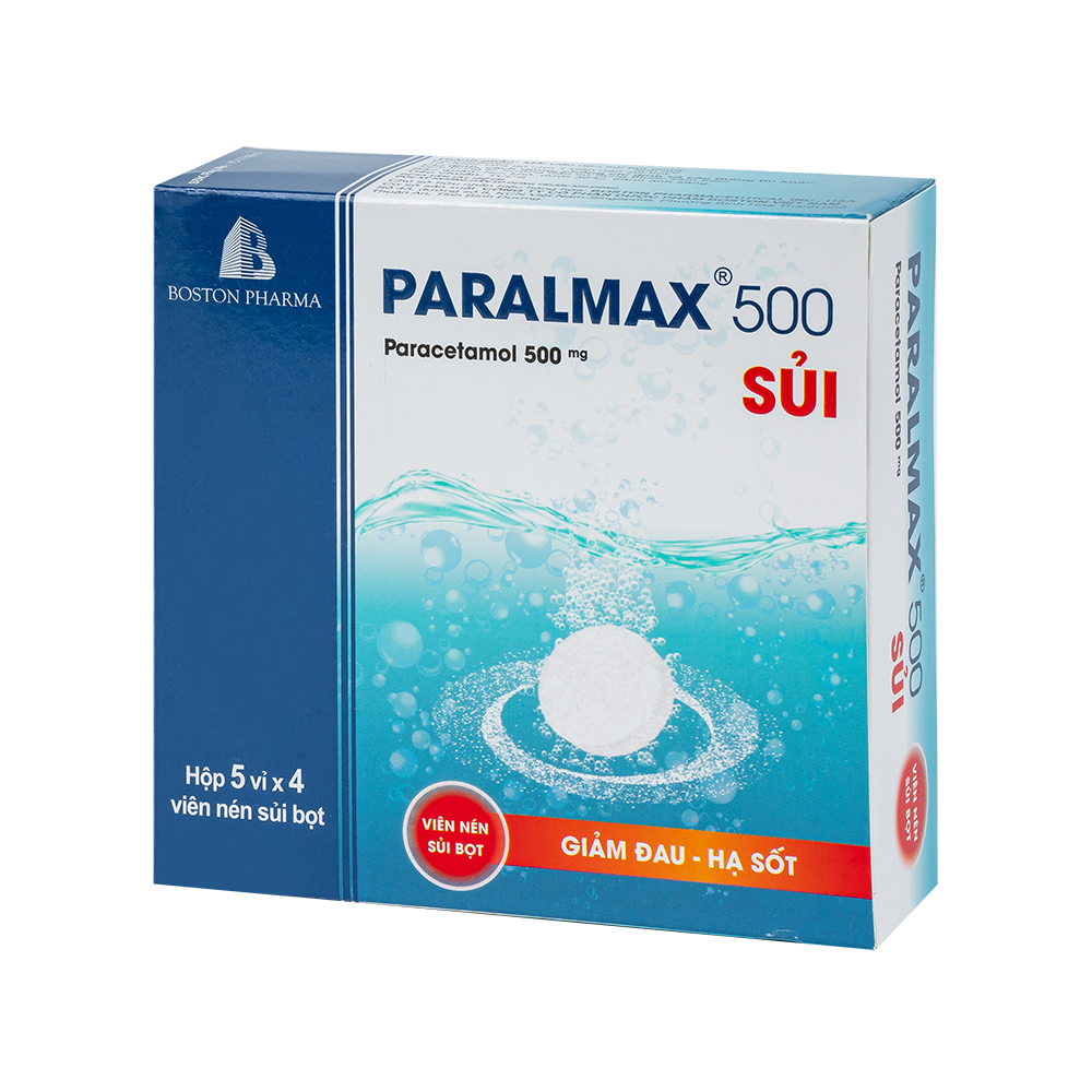 PARALMAX 500 SỦI Hộp 5 vỉ x 4 viên nén sủi bọt Boston