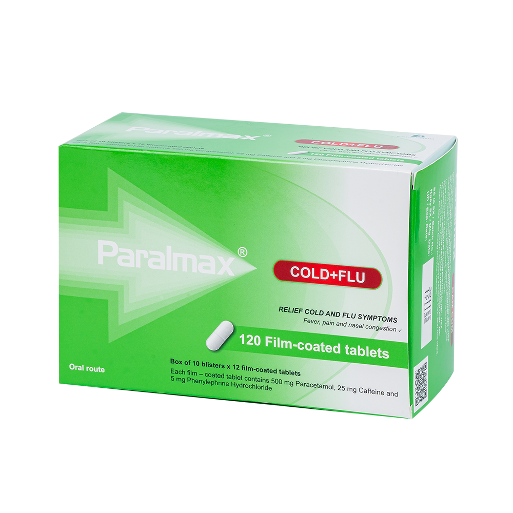 PARALMAX CẢM CÚM Hộp 10 vỉ x 12 viên nén bao phim Boston