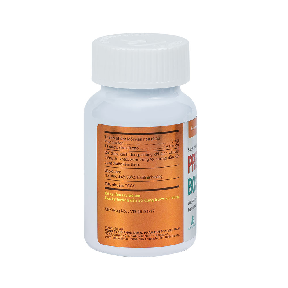 PREDNISOLON BOSTON chai 200 viên nén