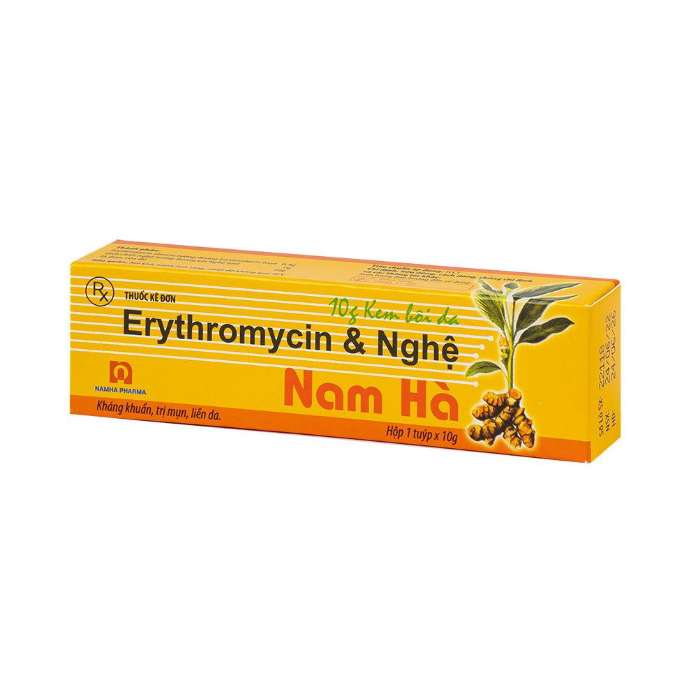 Erythromycin &amp; Nghệ Nam Hà Hộp 1 tuýp 10g DP Nam Hà