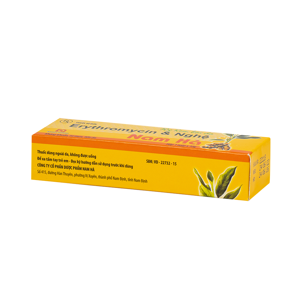 Erythromycin &amp; Nghệ Nam Hà Hộp 1 tuýp 10g DP Nam Hà