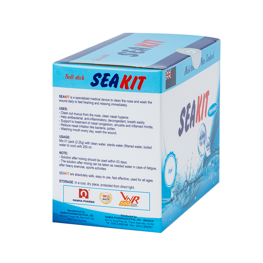 Gói muối Seakit (   
Thùng x 42 hộp x 30 gói x 2,25g)