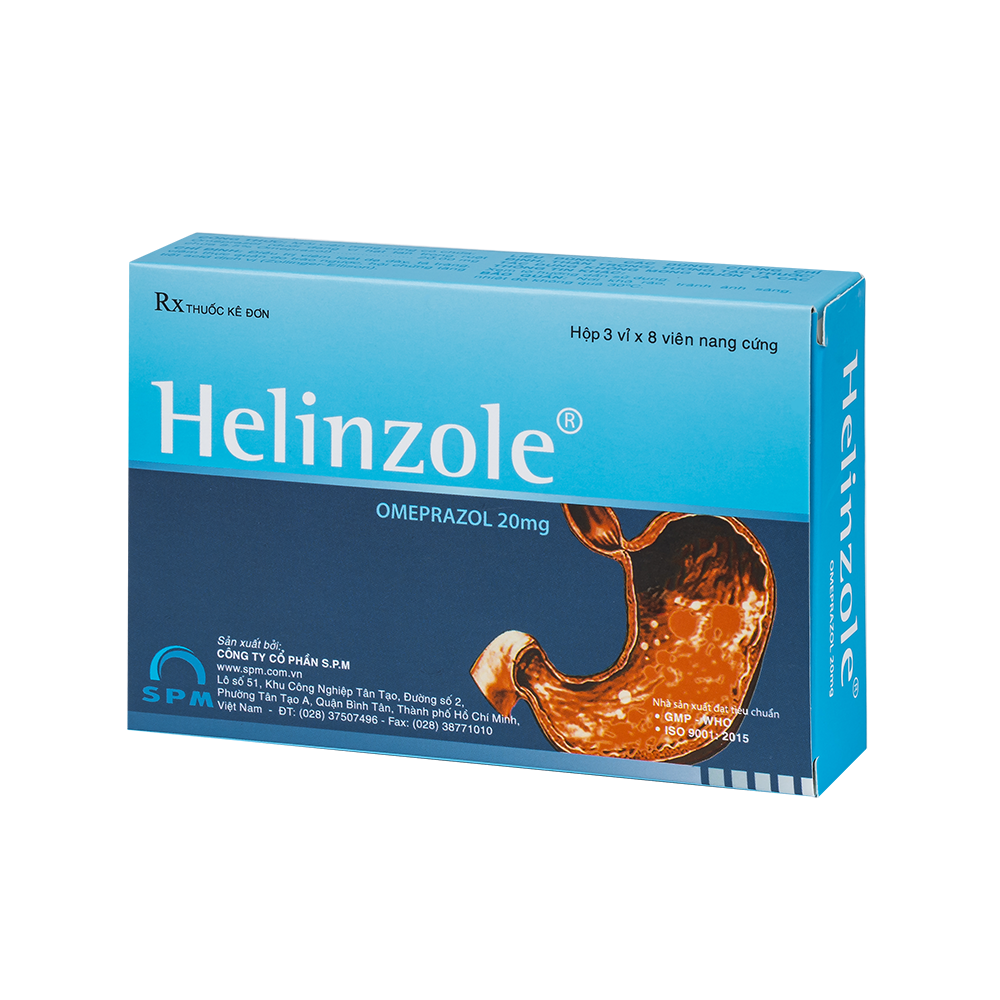 Helinzole Hộp 3 vỉ x 8 viên SPM