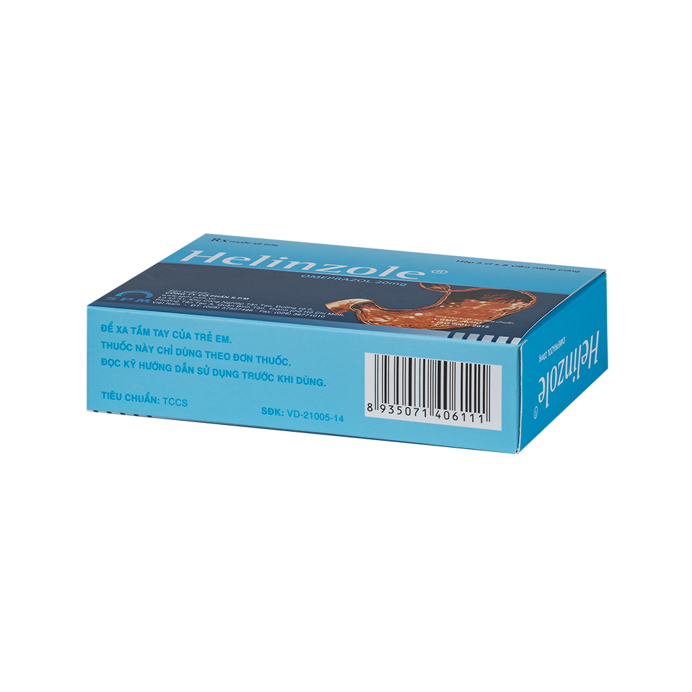 Helinzole Hộp 3 vỉ x 8 viên SPM