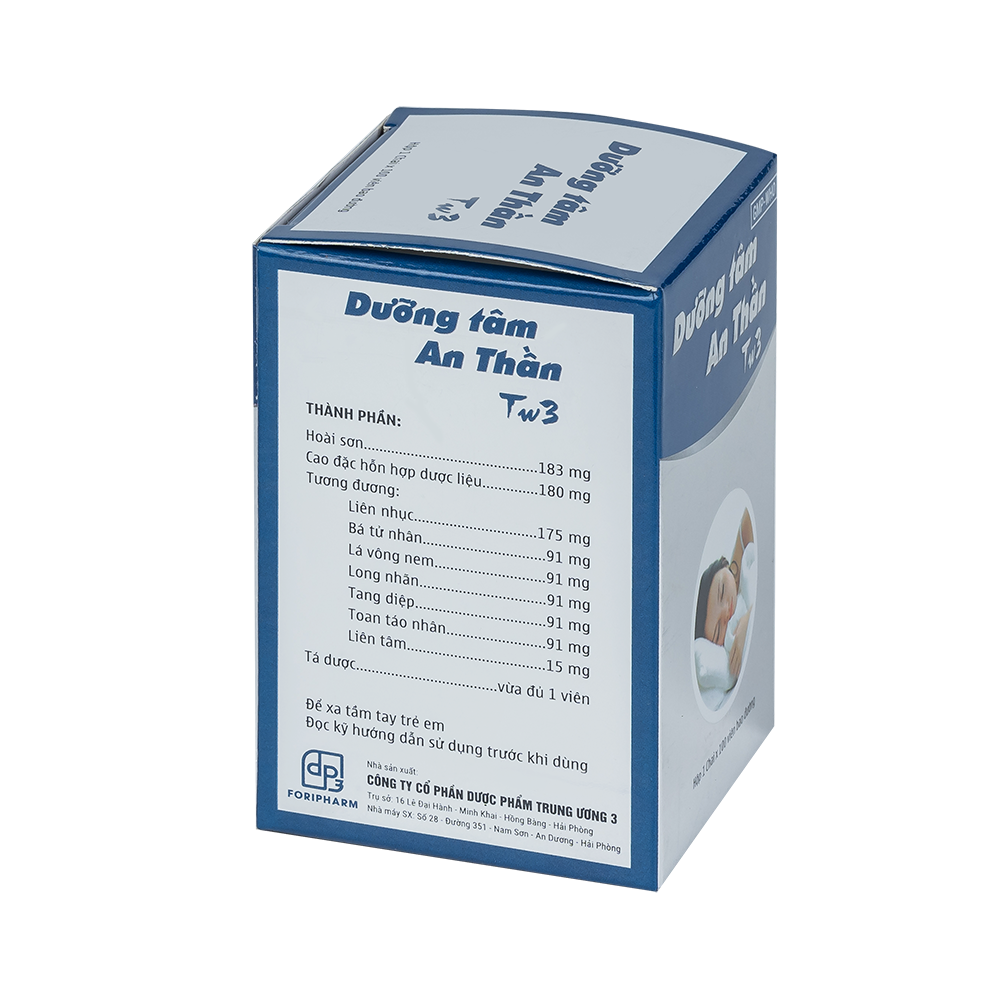 Dưỡng tâm an thần Hộp 01 chai 100 viên TW3