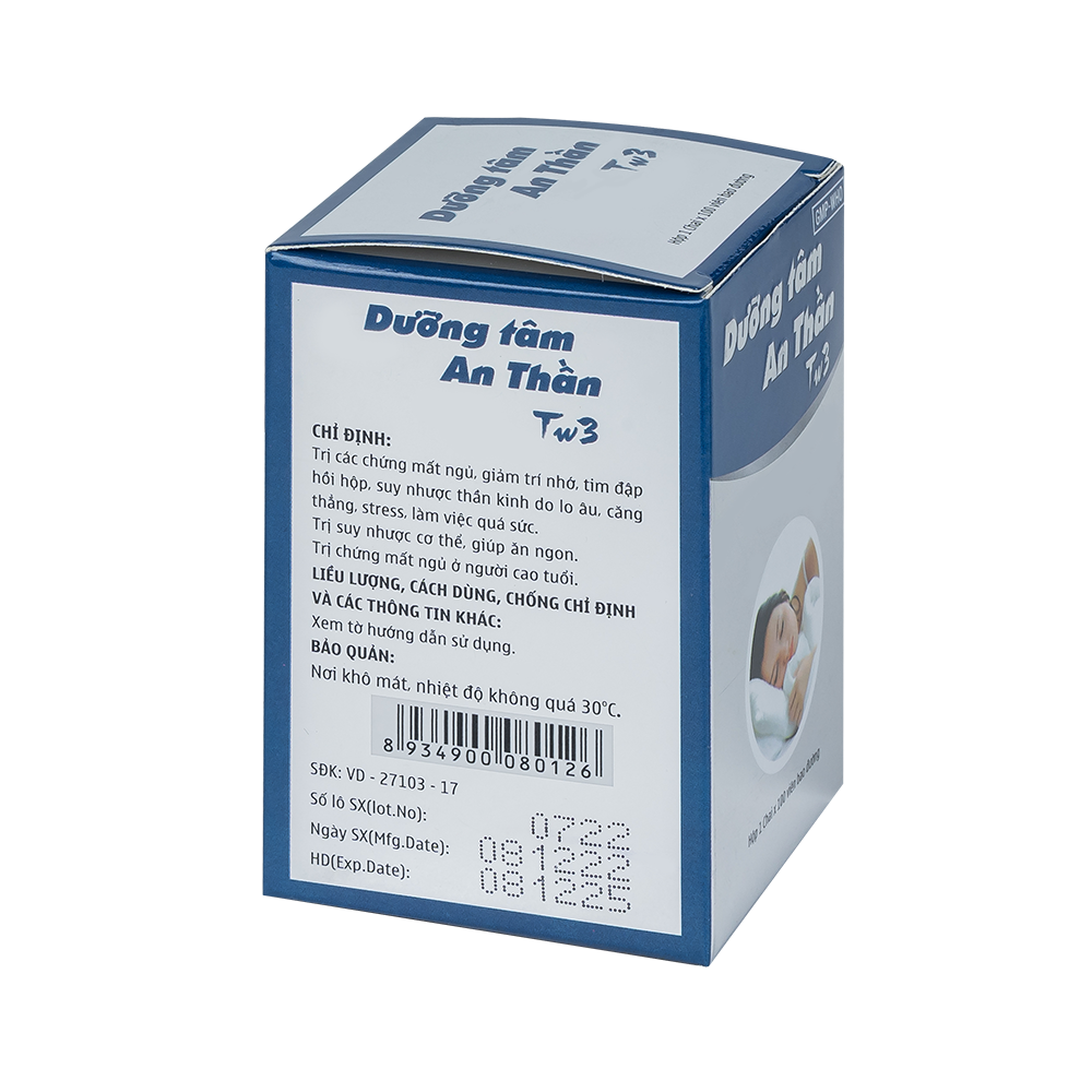 Dưỡng tâm an thần Hộp 01 chai 100 viên TW3