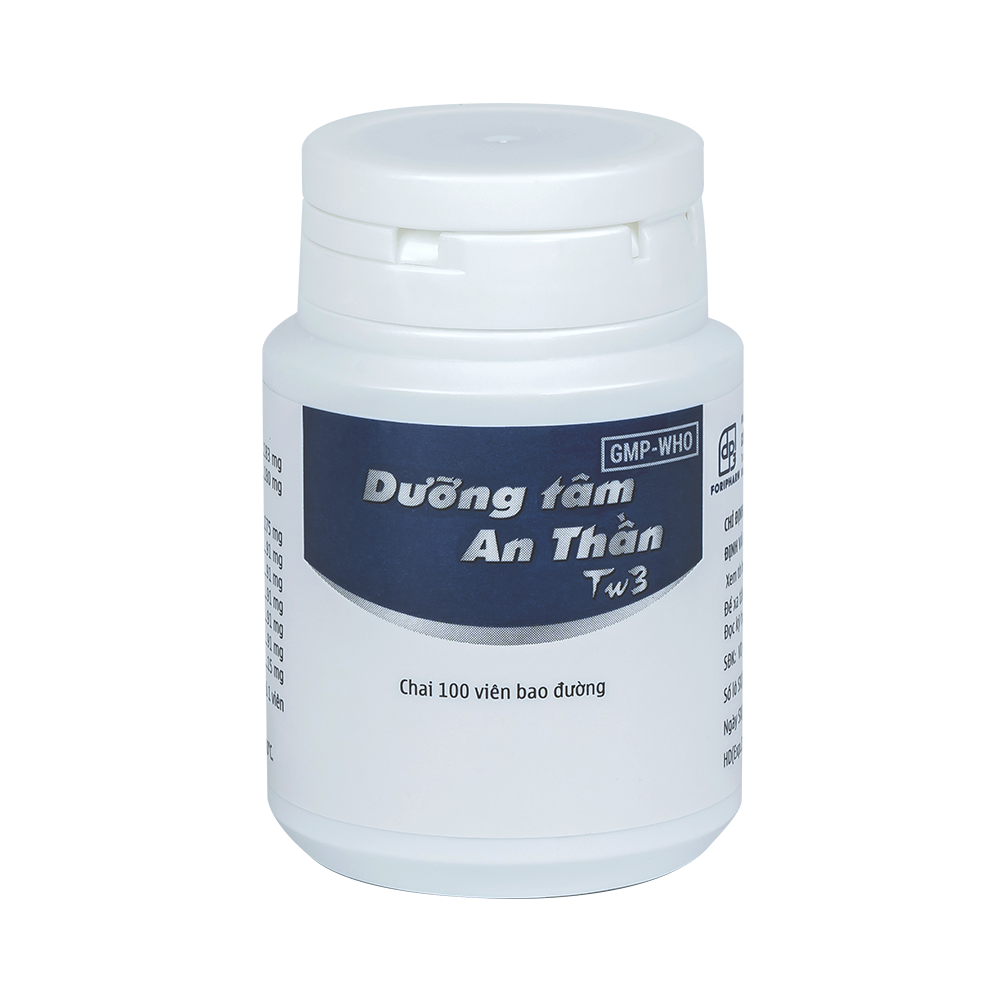 Dưỡng tâm an thần Hộp 01 chai 100 viên TW3