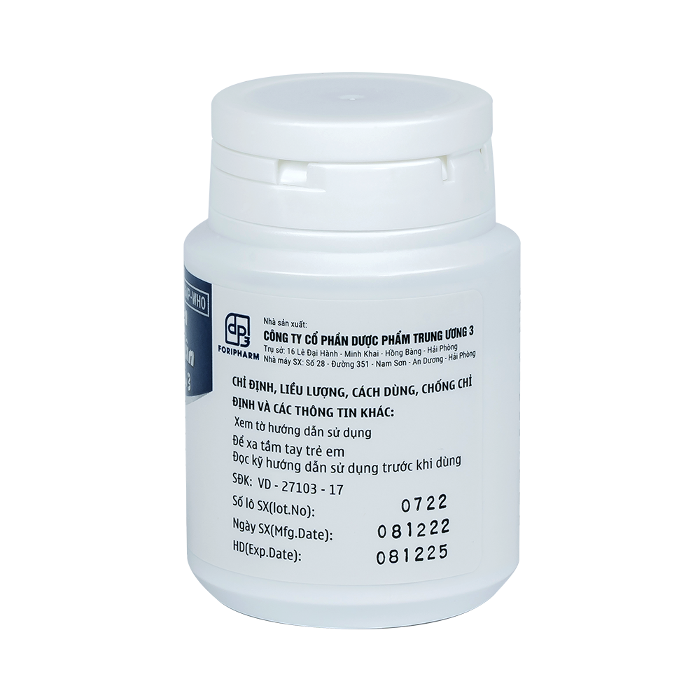 Dưỡng tâm an thần Hộp 01 chai 100 viên TW3