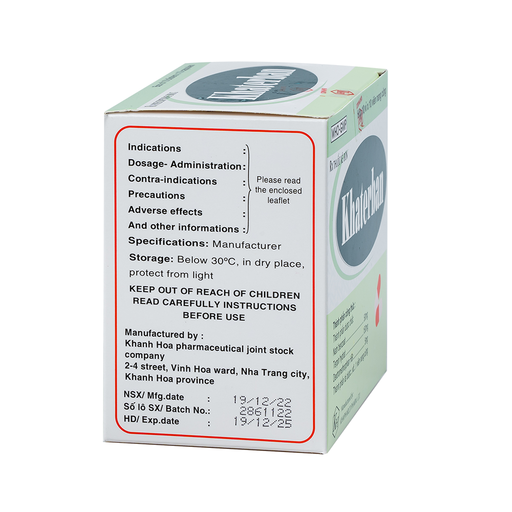 KHATERBAN Cap Hộp 100 viên Khapharco