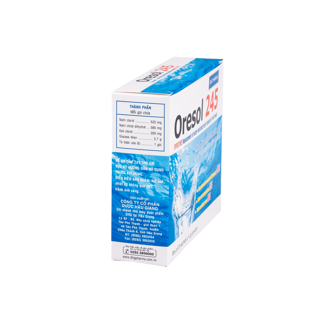 Oresol 245 Hộp 20 gói x 4,1 g DHG