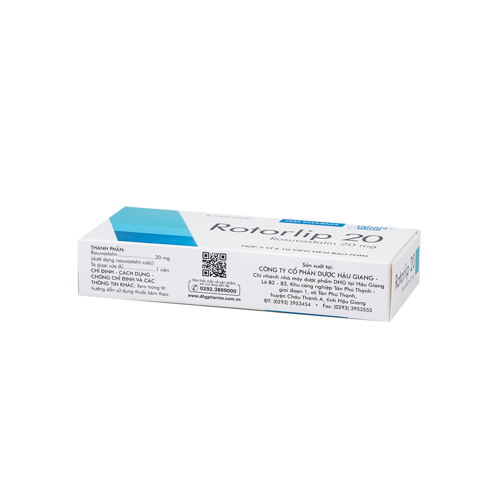 Rotorlip 20 Hộp 3 vỉ x 10 viên DHG