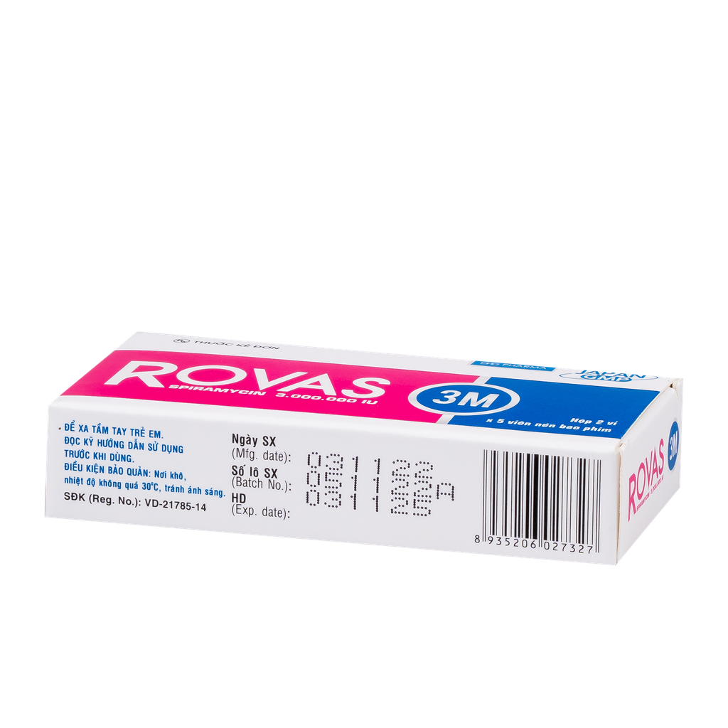 Rovas 3M Hộp 2 vỉ x 5 viên DHG