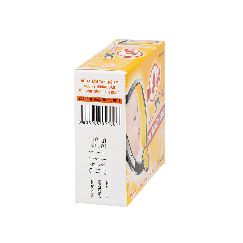 Unikids Zinc 70 Hộp 24 gói x 1,5g DHG