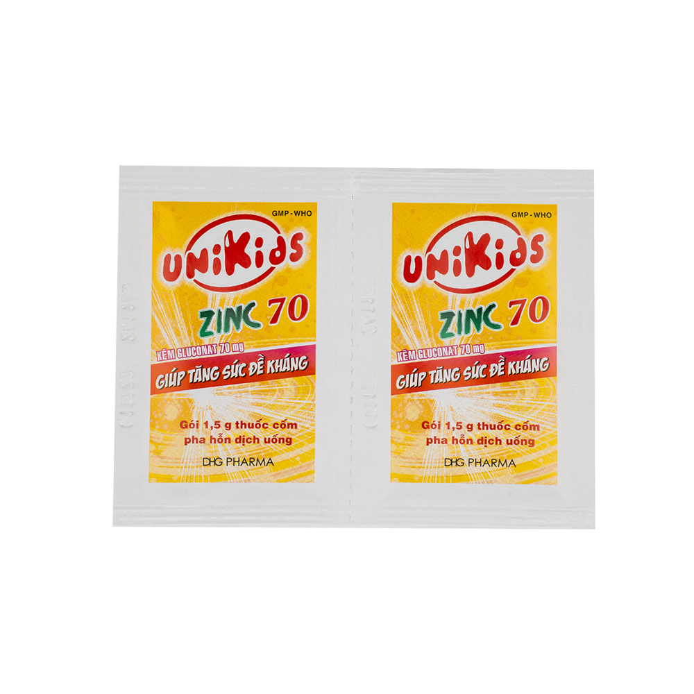 Unikids Zinc 70 Hộp 24 gói x 1,5g DHG