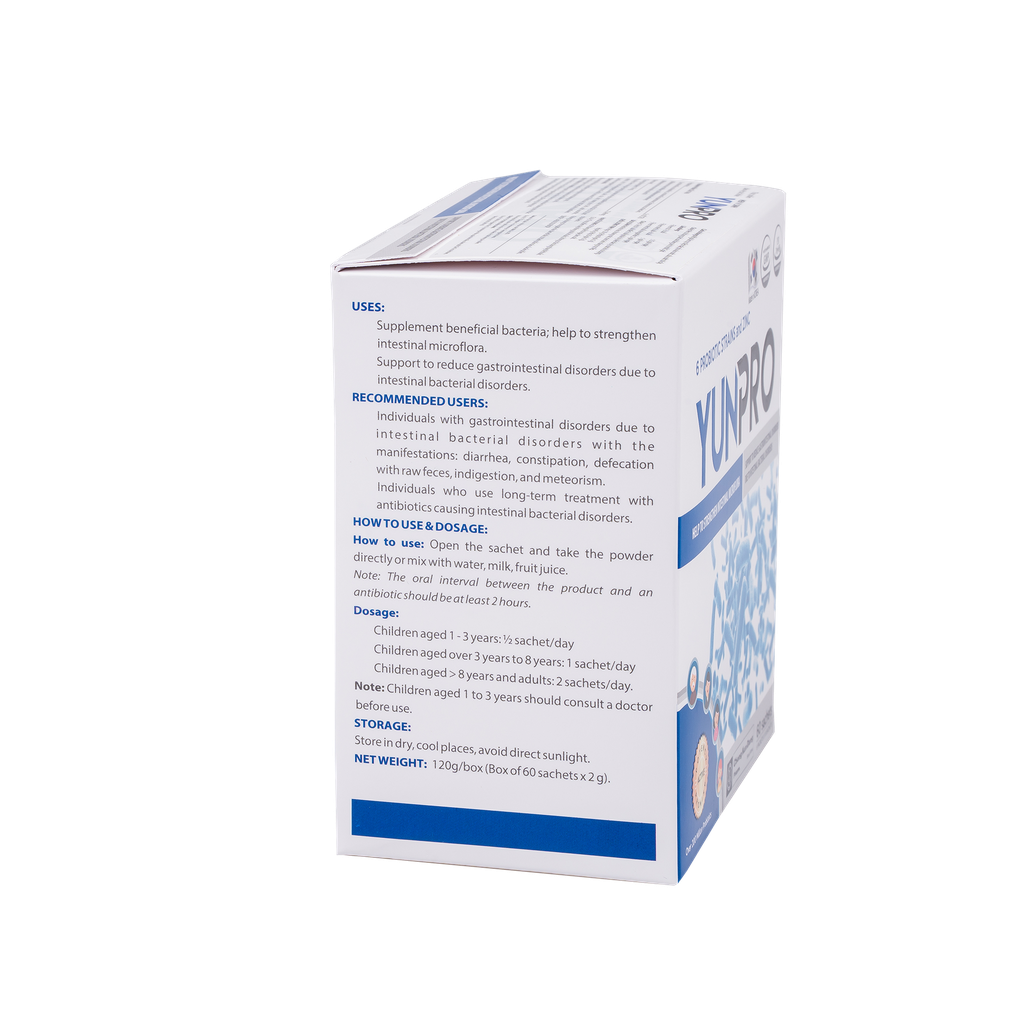 Men vi sinh Yunpro Hộp 60 gói x 2g DHG