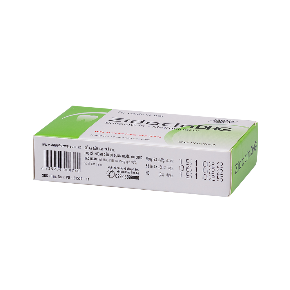 ZidocinDHG Hộp 2 Vỉ x 10 Viên DHG