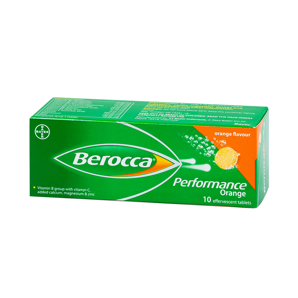 BEROCCA PERFORMANCE ORANGE TAB 10'S 10 Viên/ hộp Bayer
